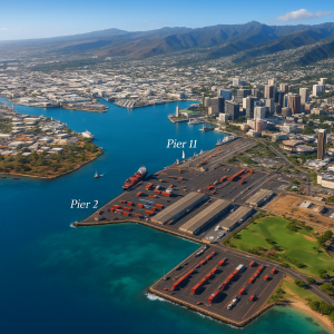 Cruise port of Honolulu, Oahu, Hawaii (USA)